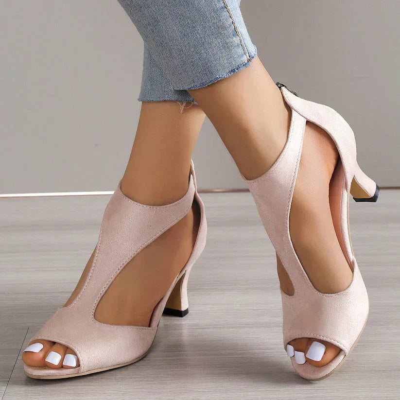 Elvira™| Peep Toe T-Strap High Heels