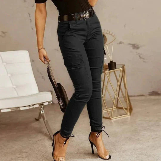 Kayla | Stylish High-Waisted Cargo Jeans