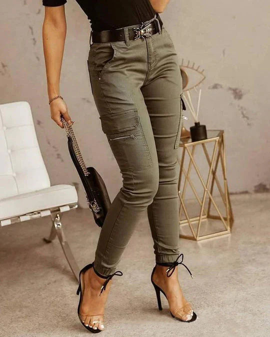 Kayla | Stylish High-Waisted Cargo Jeans